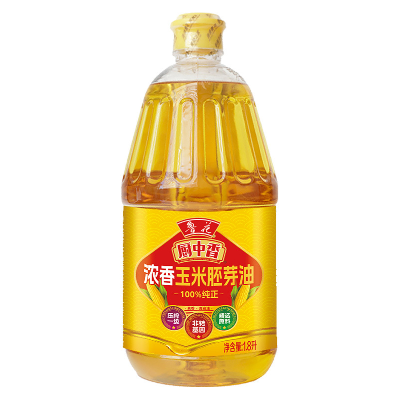 鲁花玉米胚芽油1.8L物理压榨烹饪少油烟厨中香浓香(包装随机)