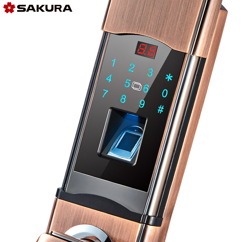 樱花(SAKURA)防小黑盒滑盖指纹锁防盗门锁家用远程控制大门开锁智控DZ-8088
