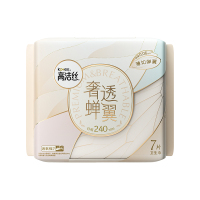 高洁丝Kotex奢透蝉翼极薄棉柔卫生巾240mm7p*6包薄如蝉翼 告别闷热 奢柔透气