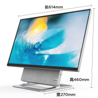 联想(Lenovo)YOGA 27 可旋转27英寸4K屏家用办公高性能学习商务一体机台式电脑(AMD R5_4600H 16G 2T+256G SSD 电视果智能投屏)银色