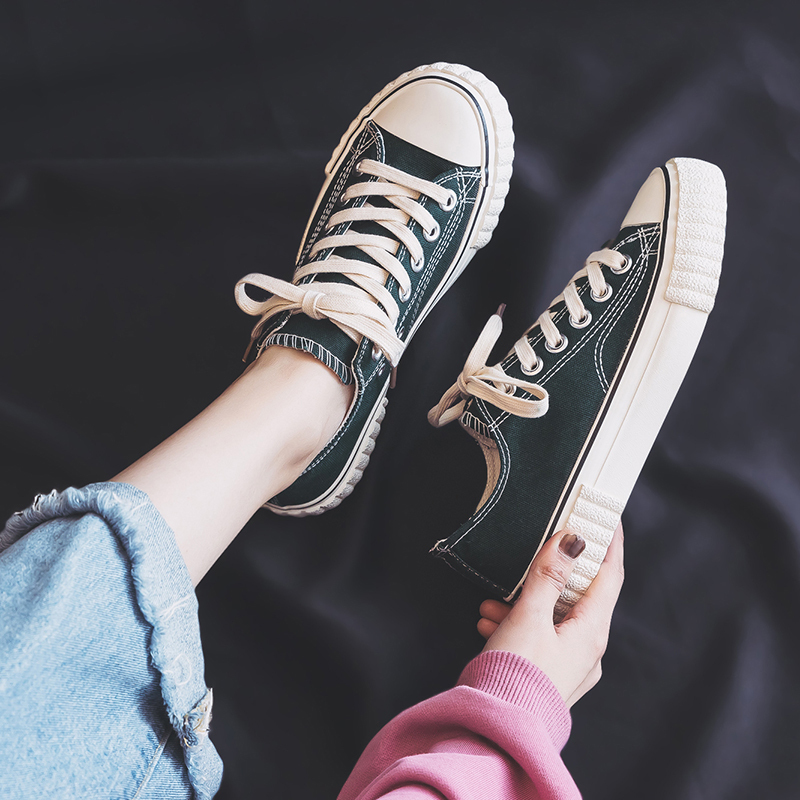暖青汇港风小白鞋2020新款女鞋ins鞋子潮鞋女秋冬百搭加绒帆布鞋ins
