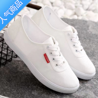 SUNTEK帆布鞋女2023春季新款韩版时尚运动板鞋时尚透气一脚蹬平底小白鞋 F-508白色 39