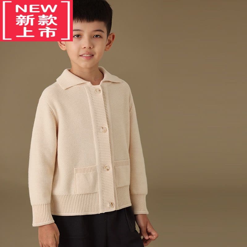 可莉允童装22冬季新品chao温柔气质款翻领开扣毛衣亲子休闲针织开衫图片