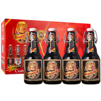 德国原装进口巴巴罗萨国王自启瓶5.5度精酿黑啤酒330mL*12瓶礼盒装