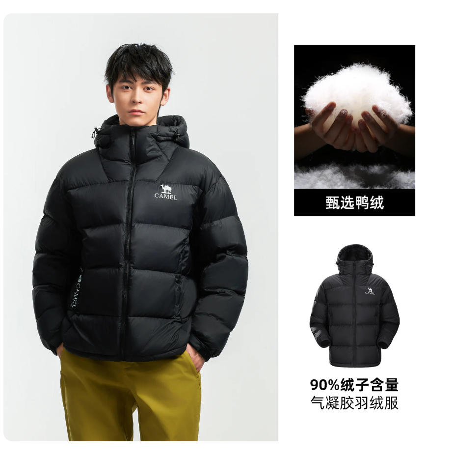 骆驼 中性款标准长面包羽绒服A34CAPN750B高清大图