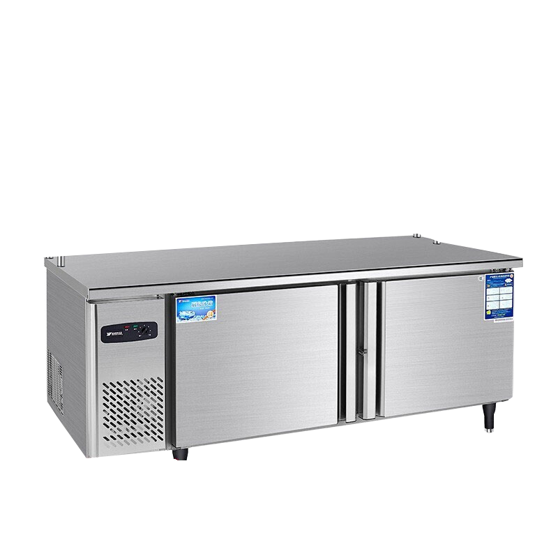 银都冷藏工作台保鲜工作台奶茶店商用设备全套水吧台不锈钢操作台冷冻