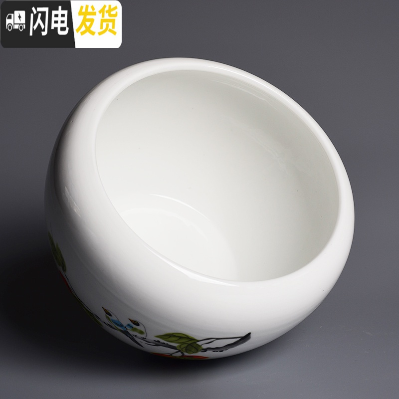 三维工匠睡莲陶瓷大号水养植物一叶莲荷花盆铜钱水培器皿 [碗莲专用盆-江南] 大花盆容器