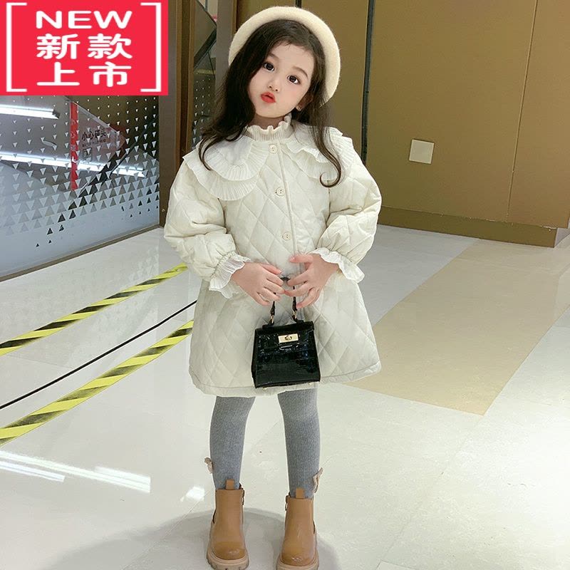 可莉允女童连衣裙外套儿童2022新款韩版冬装裙子宝宝洋气长袖公主棉服裙图片