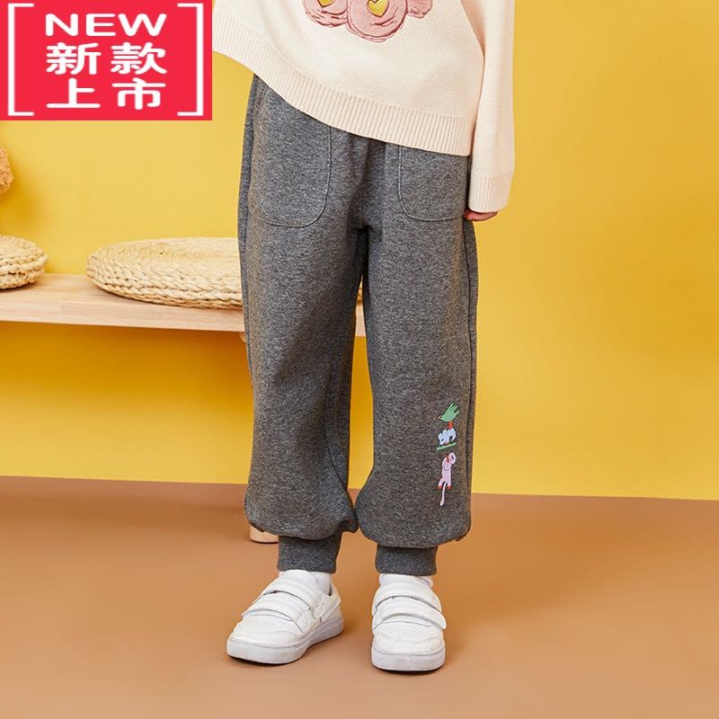 可莉允2022冬季 儿童裤子加绒卫裤新款下装加厚保暖运动长裤冬装保暖裤图片