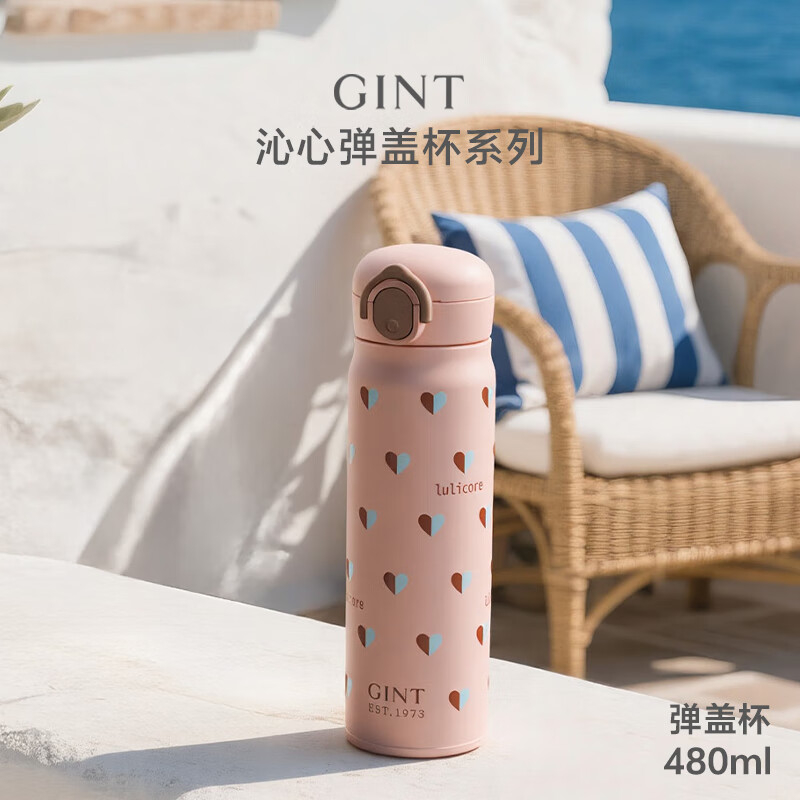 嘉特GiNT316不锈钢保温杯男女便携水杯车载茶水分离设计长效保温保冷480ml GT-61403-048Y高清大图