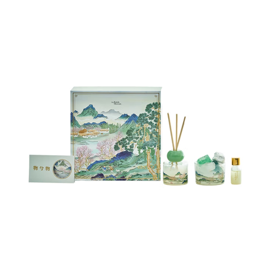 大英 博物馆生日礼物桃花源记国风无火香氛晶石香薰礼盒高清大图