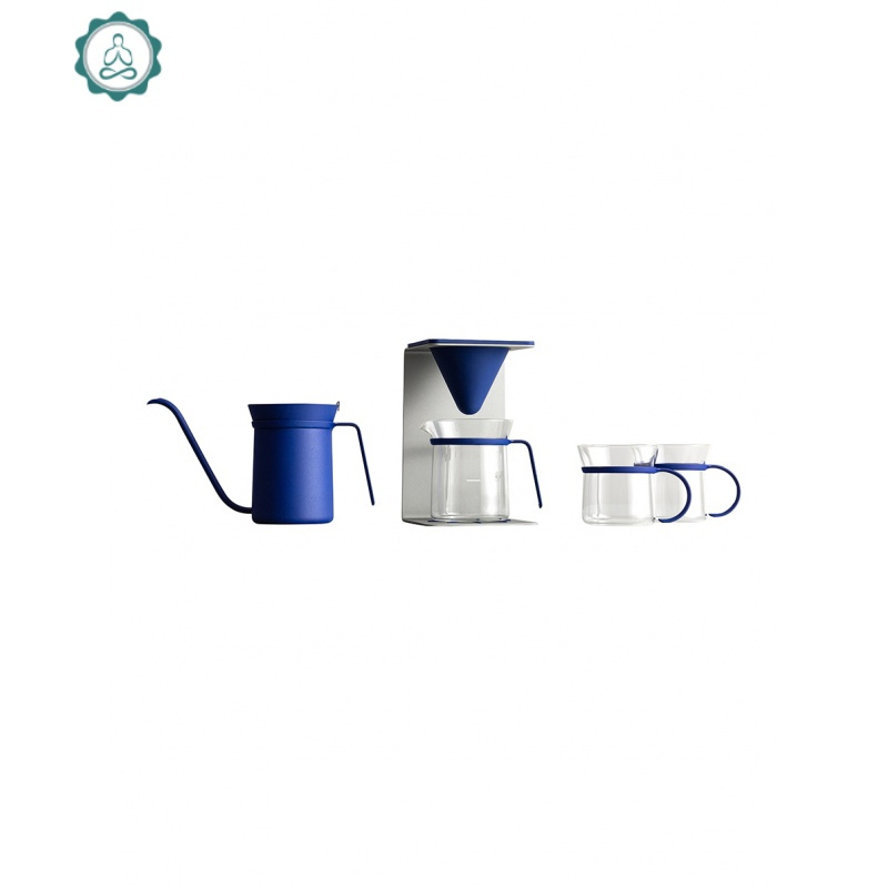 手冲咖啡礼盒套装细口手冲壶分享壶浓缩咖啡杯滤架滤杯器具 封后 手冲壶600(蓝)