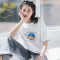 秋壳白色短袖t恤女2022年新款夏季百搭圆领薄款上衣纯棉潮ins圆领