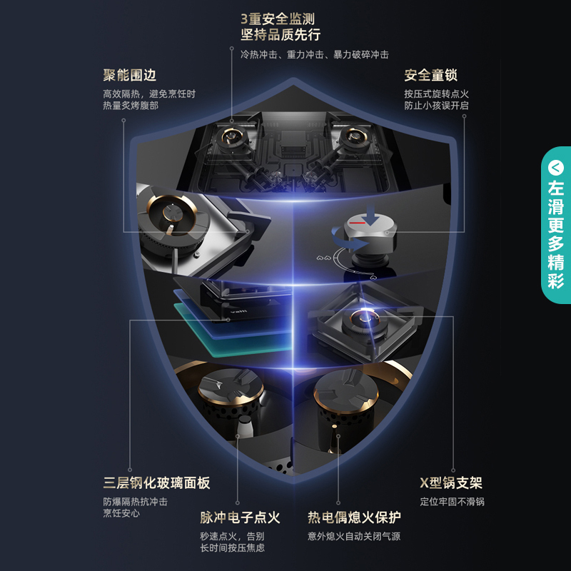 [变频款]华帝(vatti)三腔·创世S7+73B烟灶套餐24m³大吸力欧式天然气抽油烟机四驱全翼5.0kW大火燃气灶具