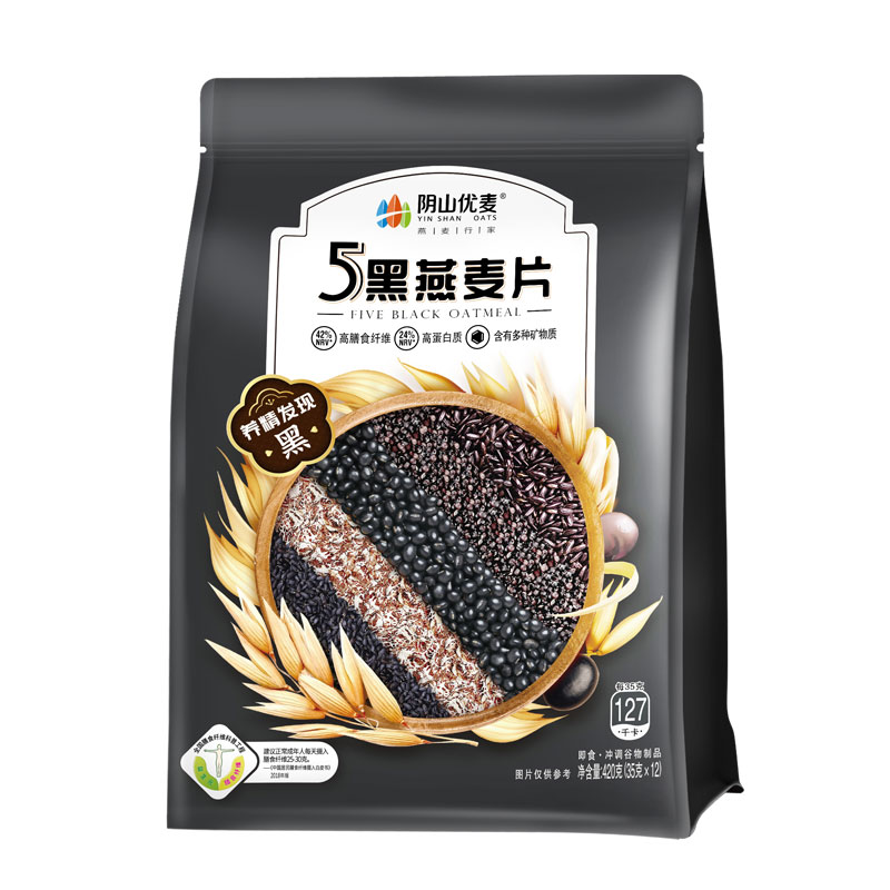 阴山优麦 5黑燕麦片420克(35克*12)/袋