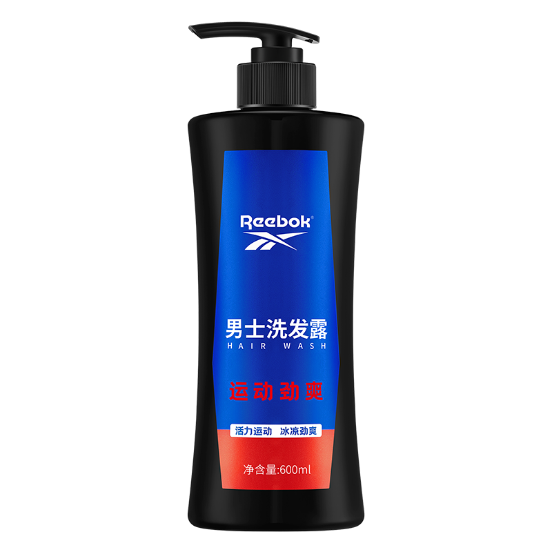 REEBOK锐步男士洗发露-运动劲爽600ml 控油止痒温和清洁去屑洗发露持久留香洗头膏男高清大图