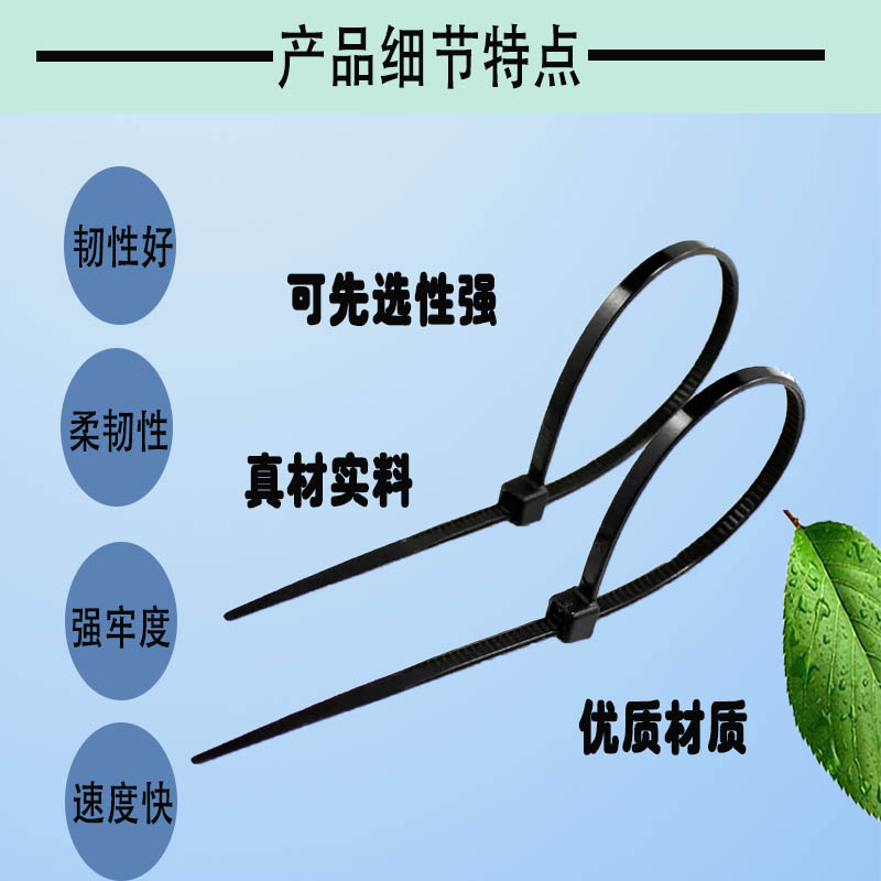 揽盈 ZD4.8-300BK 4.8mm*300mm 250个/包 扎线带 (计价单位:包) 黑色高清大图