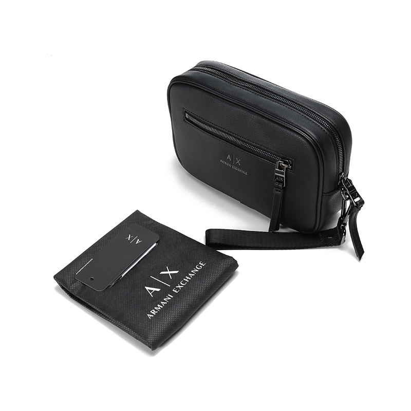 阿玛尼armaniexchange男士织物人造革手拿包腕包958446cc830