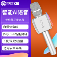 屁颠虫(HIFIERX36手机 电视无线 蓝牙话筒音响一体便携KTV家用电视神器全能麦带变音(X36+电视棒)白色