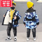 可莉允男童冬装棉衣男孩儿童小童洋气羽绒棉服加绒派克服风衣外套潮8岁9
