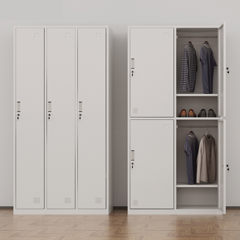 更衣柜员工闪电客储物柜4门6门铁皮衣柜带锁鞋柜钢制健身房浴室存衣柜