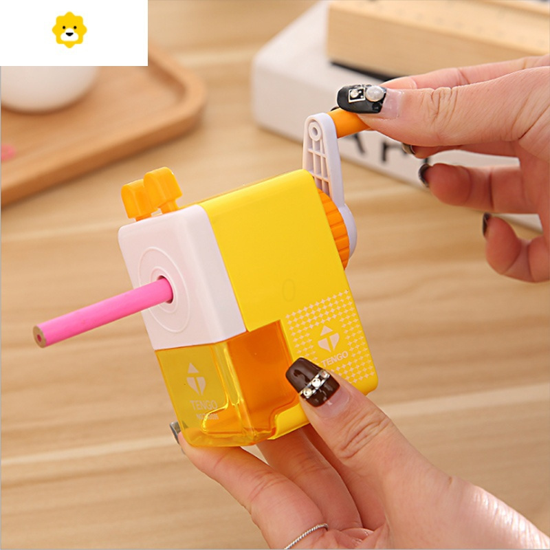 喻娄小学生铅笔刀削笔器创意卡通转笔刀卷笔器方形手摇刨笔机学习用品