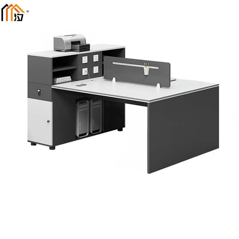 汐 屏风办公桌 双人位张高清大图