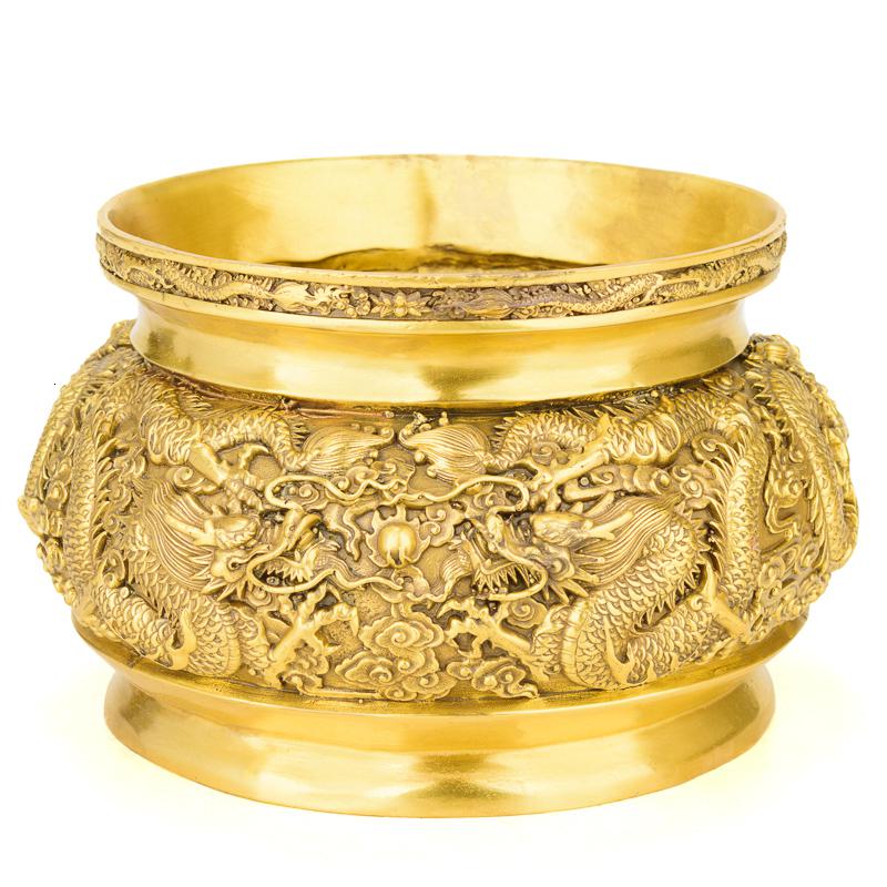 美帮汇九龙香炉 家用铜观音供奉香炉 烧香炉大号佛堂高清大图