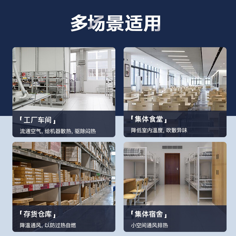 美的(Midea)工业电风扇FES45-20A家用落地扇强力大风大功率金属风扇 铜芯电机 强劲大风 四挡风速 升降调节