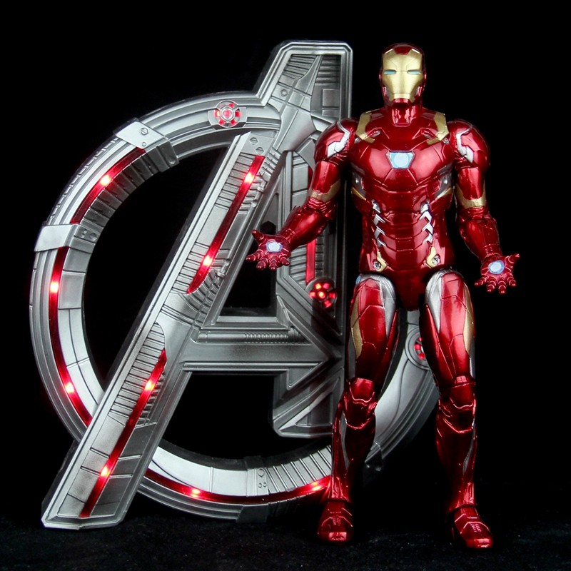 正版漫威复仇者联盟3关节可动发光美国队长盾牌模型手办人偶 [钢铁侠