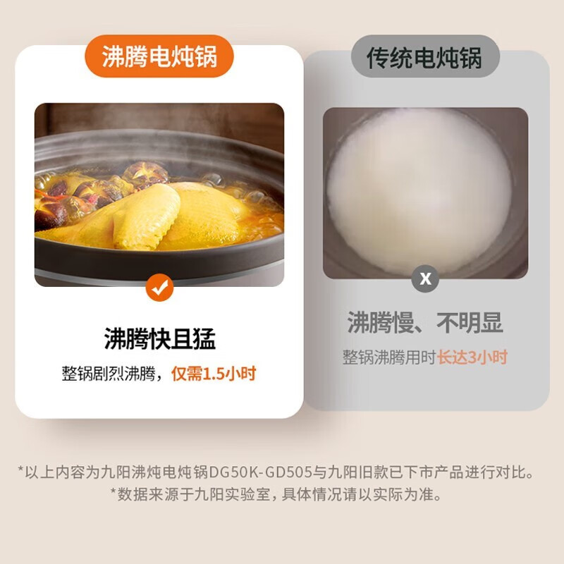 九阳(Joyoung)电炖锅5L大容量电炖锅炖汤锅煲汤锅燕窝炖锅煮粥锅可预约24小时保温 DG50K-GD505