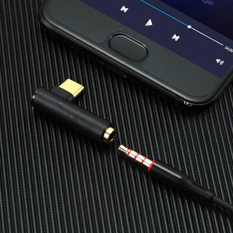 弯头款黑色1条装发1条华为p30pro耳机转换器typec转35m接口转换头nova