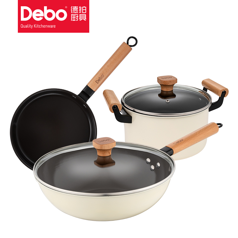Debo 德铂奥斯本套装锅炒锅煎锅汤锅三件套DEP-DS328