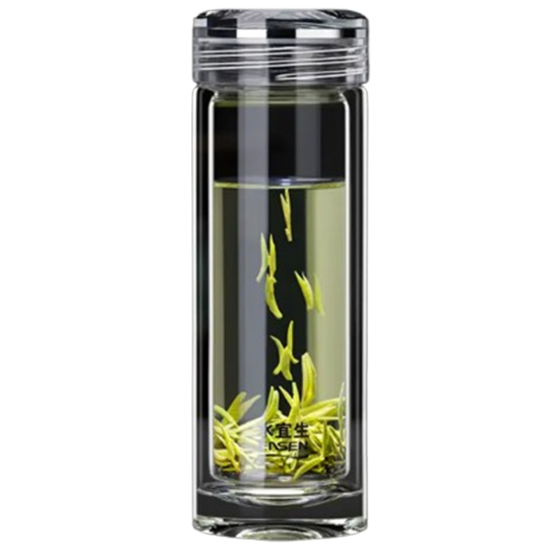水宜生玻璃杯330ml钻石切面简约设计弱碱水杯G905