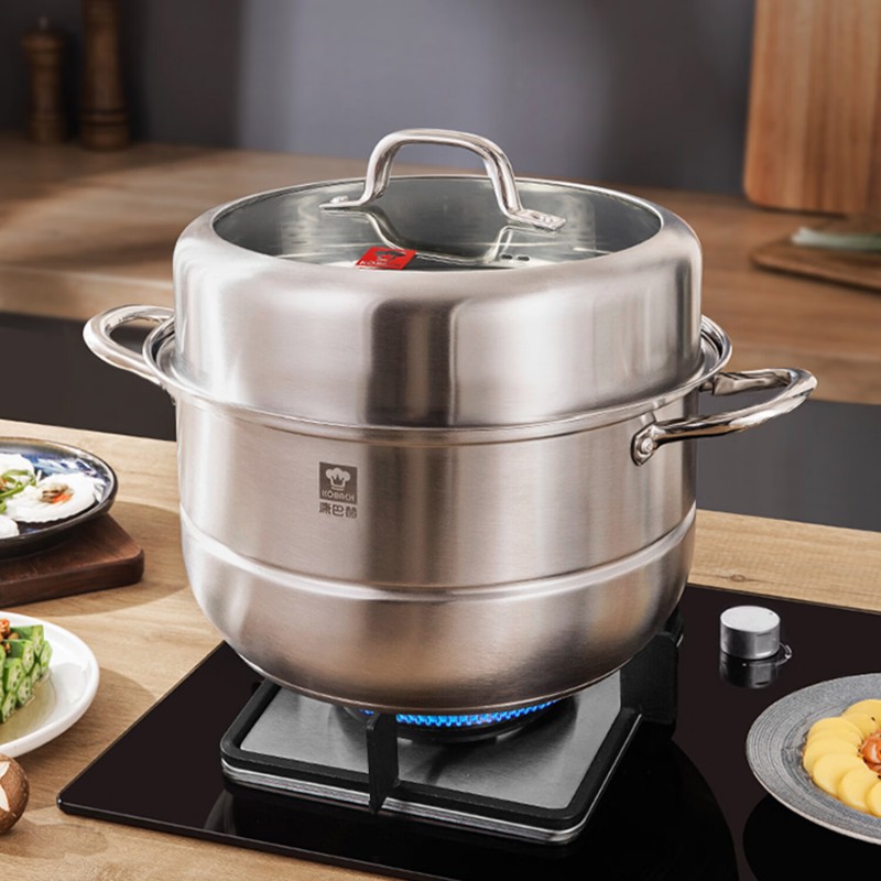 康巴赫好滋味不锈钢复底蒸锅30cmLPB-Z30H30cm高清大图