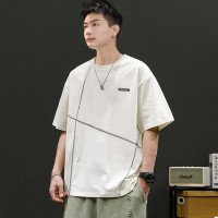 [1.5折价30元]唐狮夏款短袖男士短袖T恤男短袖男车明线左胸小标短袖T恤