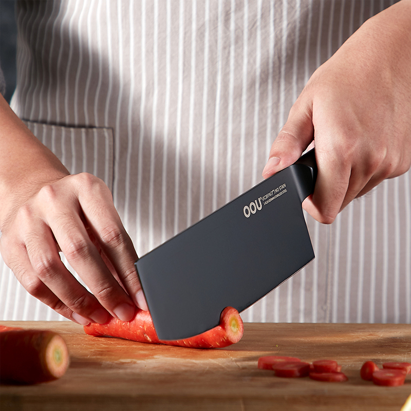 OOU! 黑刃三代抗菌刀具七件套UC4212 厨房刀具套装抗菌家用菜刀坎切刀剪刀水果刀!高清大图