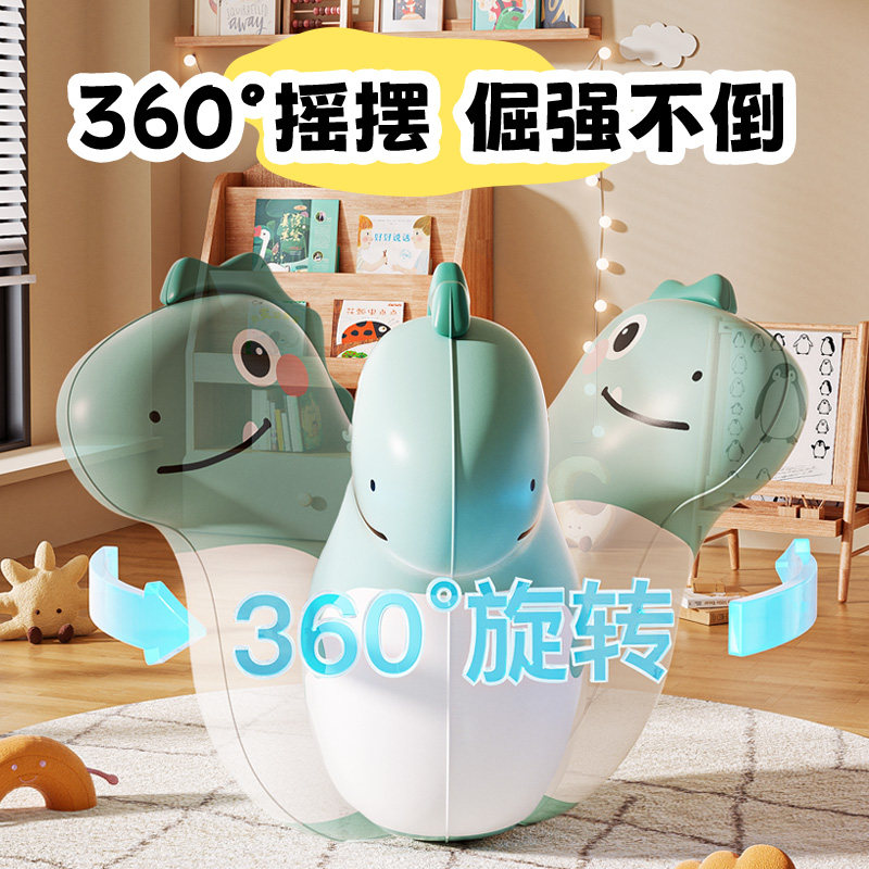 充气不倒翁企鹅恐龙拳击儿童沙袋男孩宝宝健身消耗体力玩具2027高清大图