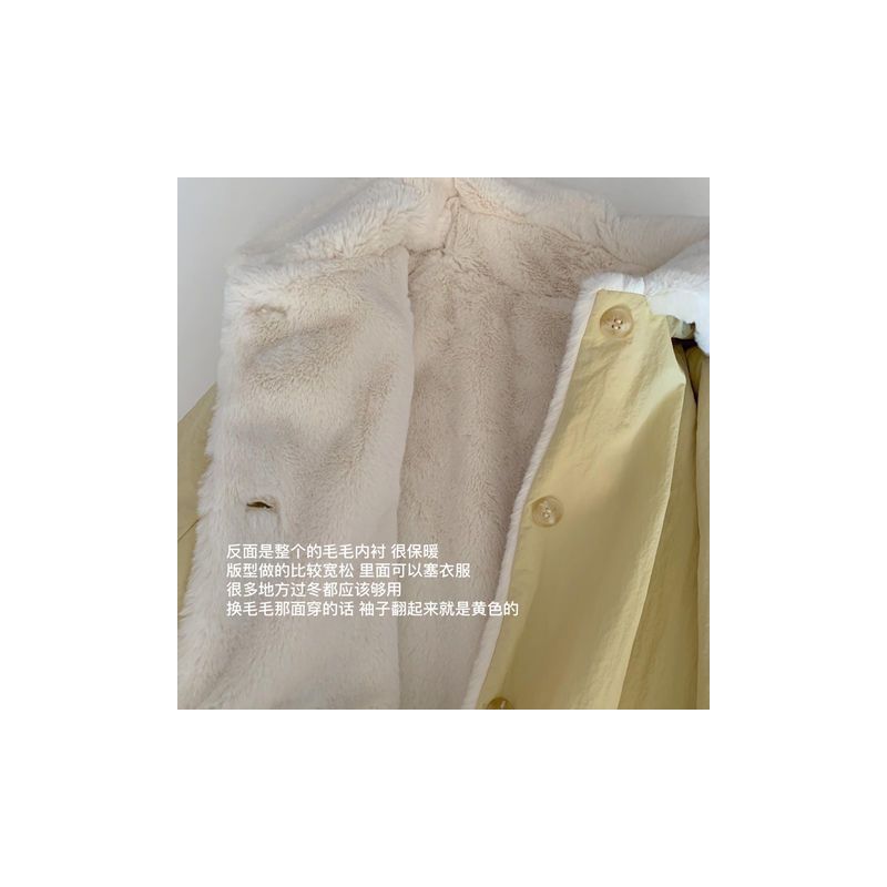 羊羔毛加绒棉服外套2021冬季新款韩版学生加绒加厚两面穿棉服上衣