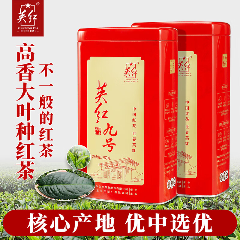 英红牌红茶英红九号秋茶浓香型红茶500g双罐装功夫茶叶高清大图