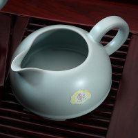 东道 汝窑 青瓷陶瓷套装茶具 圆融茶壶半组 一壶一海六杯 开片可养 天青色
