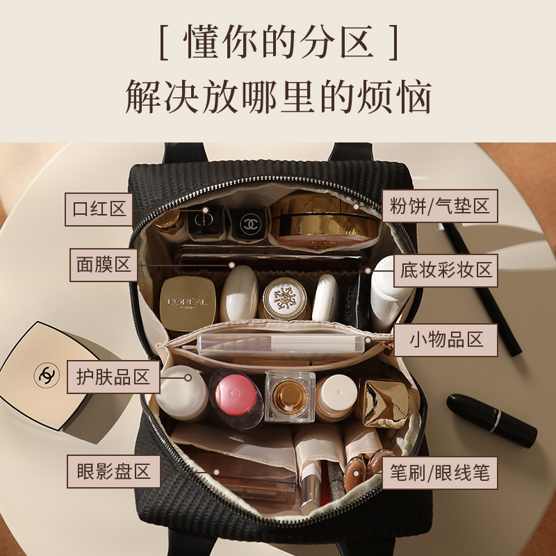 化妆包女便携式收纳袋大容量2025新款高端品外出旅行分区收纳高清大图
