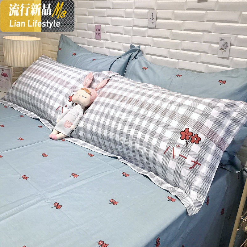 棉少女可爱卡通格子小碎花床上用品四件套棉床单被套三件套 三维工匠