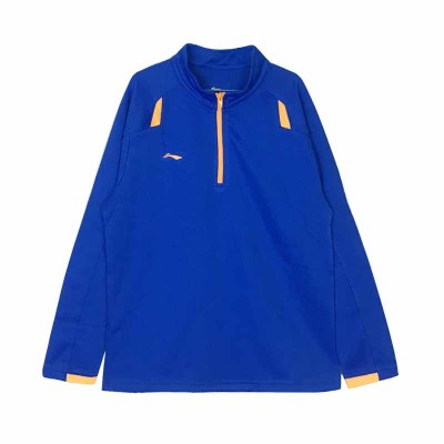正品Lining李宁儿童足球训练服跑步运动针织长袖上衣套头衫卫衣男