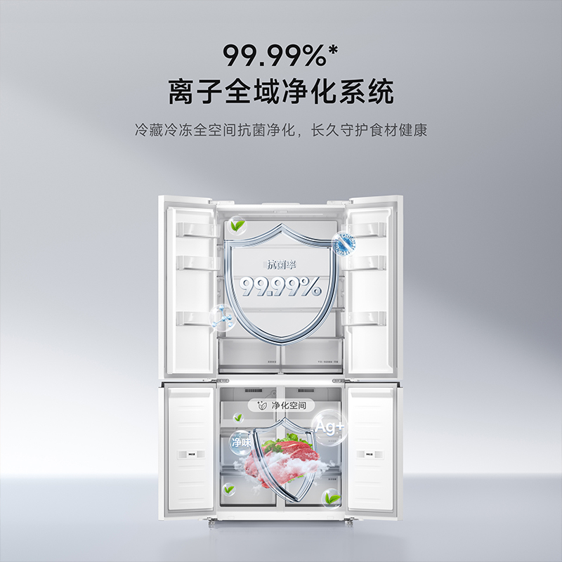 小米米家冰箱508L双系统Pro十字对开门60cm薄平嵌零嵌入式家用冰箱底部前置散热变频一级能效BCD-508WTMBI高清大图