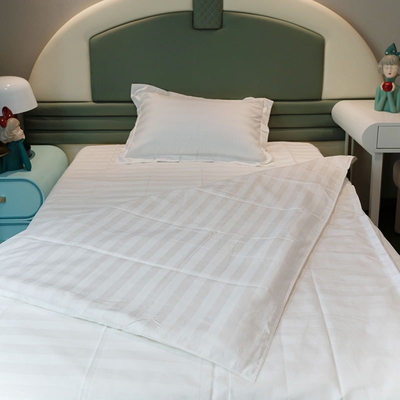 福芳白色条纹三件套160*210cm/套 1.2m床 白色