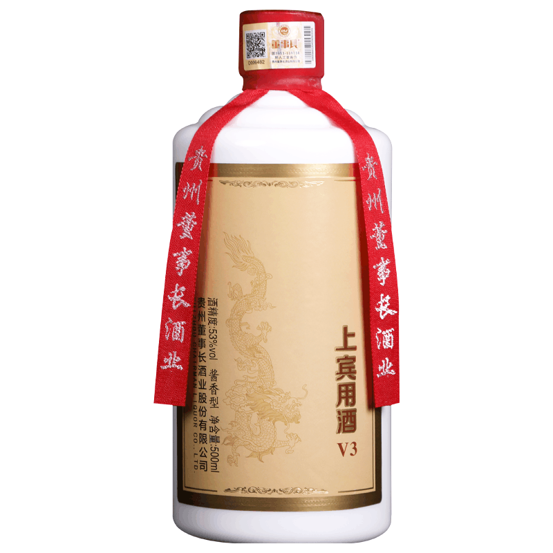 贵州茅台镇董事长上宾用酒V3 酱香型白酒53度500ml 单瓶装【价格图片