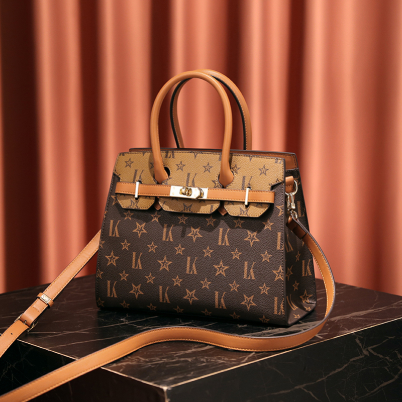 mkj奢侈品大牌洋气女士铂金包2023新款真皮女包百搭斜挎手提包包单肩