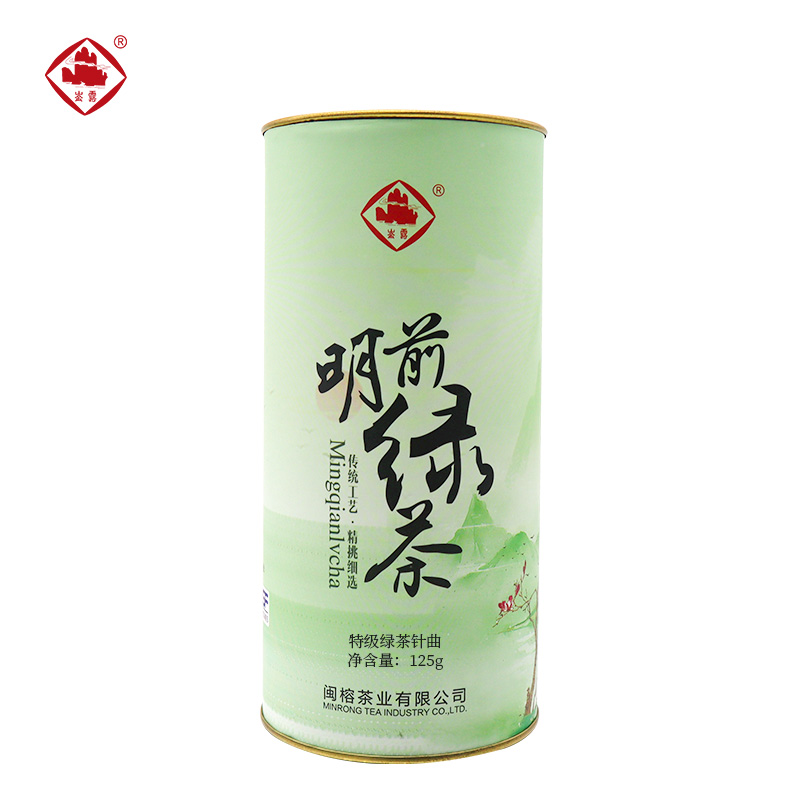 崟露特级绿茶针曲125克桶高清大图