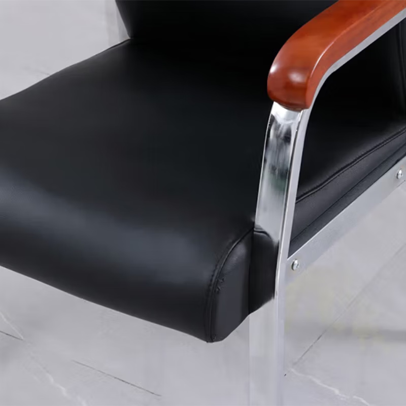 锦北皮质会议椅椅子电脑椅办公椅会议培训椅网布椅弓形椅职员座椅H-4高清大图